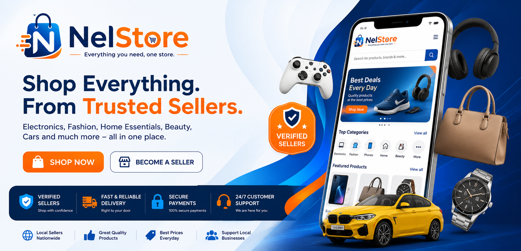 NelStore marketplace with trusted sellers and products